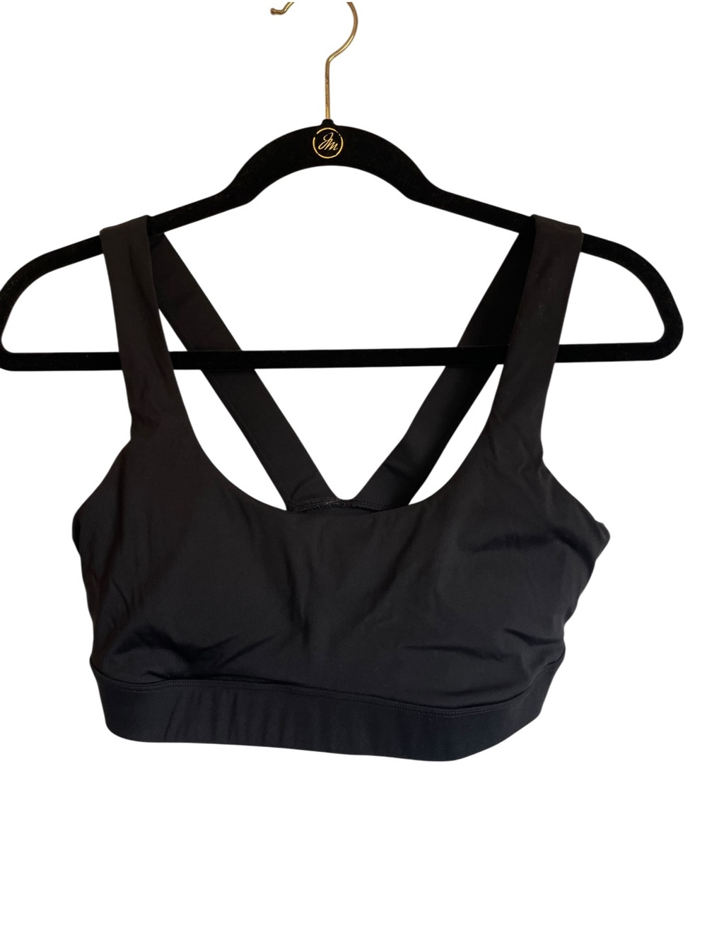 Vuori Black Cross-Back Sports Bra Medium